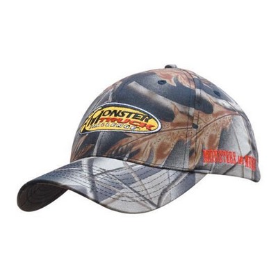 Hunting Leaf Print Camouflage Brushed Cotton Cap (Embroidered)