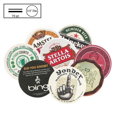 3.5" Circle Medium Weight (70 Point) Pulpboard Coaster w/4 Color Process