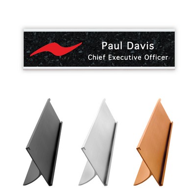 Full Color Nameplate w/Aluminum Holder - Desk (2"x8")