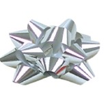 Silver 4 1/4" Diameter Glitter Star Bow (3/4" Ribbon)