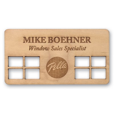 Custom Shape Personalized Wood Badge (1-5 Sq. Inches)