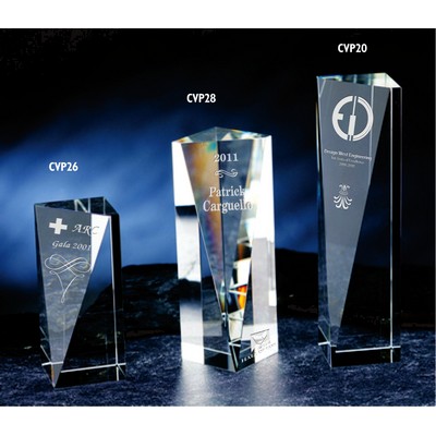 Victory Pillar Optic Crystal Award (2½"x8")