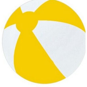 White/ Yellow 16" Inflatable Two Alternating Color Beach Ball