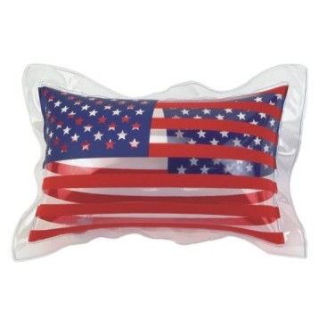 11" Inflatable Clear Two Sided U.S. Flag Pillow