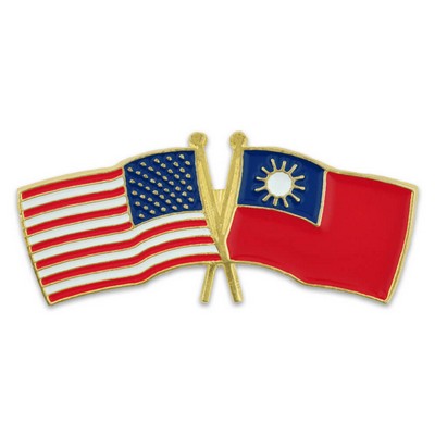 World Flag - USA & Taiwan Lapel Pin