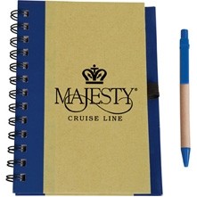 Eco Spiral Notebook with Eco Paper Barrel Pen