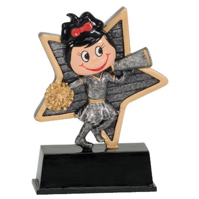 Cheerleader Little Pals Resin Award - 5" Tall