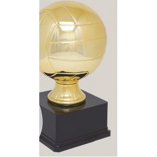 Gold Small Volleyball Sport Ball Resin Trophy w/3.75" x 2.125" Black Base