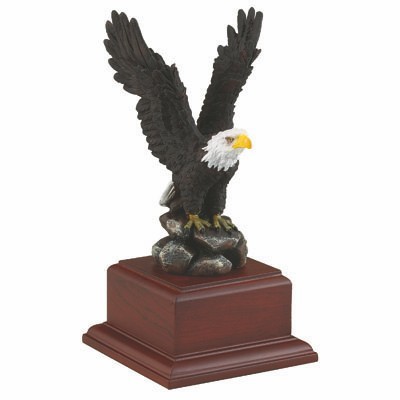 9" Painted Eagle Trophy on Wood Base