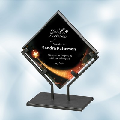 Star Galaxy Acrylic Plaque Award w/Iron Stand (Small)