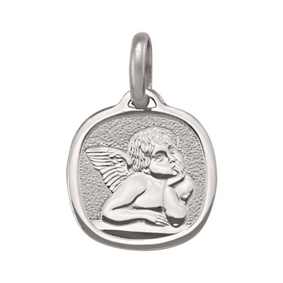 18K White Gold Thinking Angel Pendant - 1.6gm