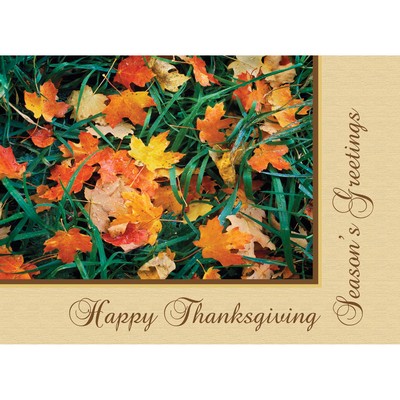 Thanksgiving Grass/Leaves Greeting Card