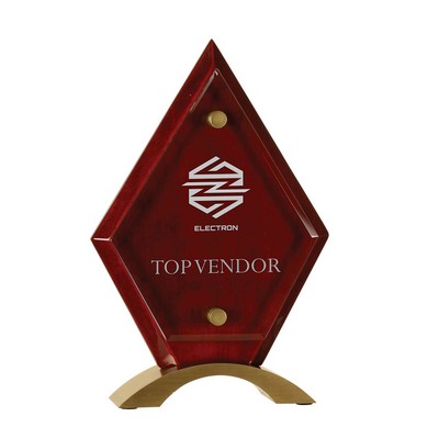 8½" Diamond Rosewood Finish Acrylic Standup Award