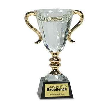 Crystal Trophy Cup of Praise, 8 1/2"H