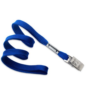 3/8" Blank Lanyard w/Bulldog Clip (Royal Blue)