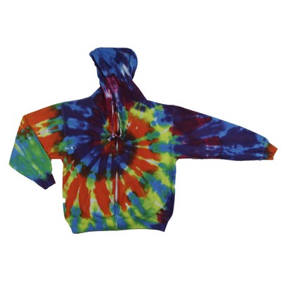 Intense Rainbow Spiral Zip Hooded Sweatshirt