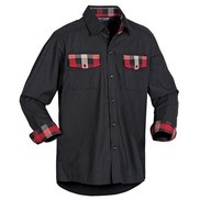 Men's Cap-Check Full-Button Poly-Cotton Shirt