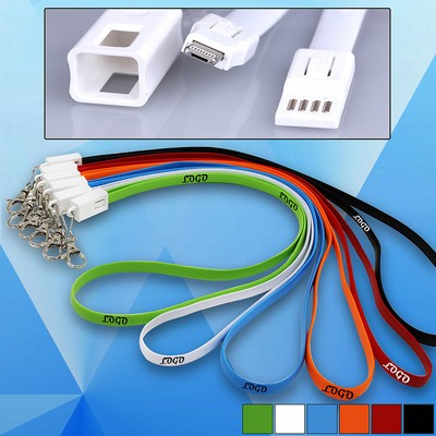 2 In 1 USB Charging Cables with Lanyard