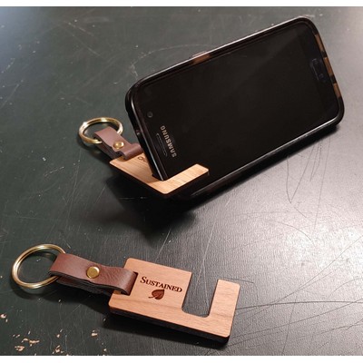 1.3" x 2.4" Hardwood Phone Stand Keychains