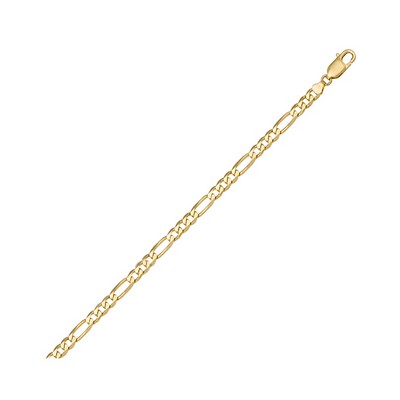 7" 18K Gold Hollow Figaro Bracelets - 3.8 gm