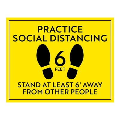 Social Distancing Sign Style 3 - (11"x14")