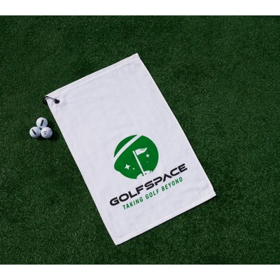 MaxxColor Premium White Golf Towel ( 16" x 25" )