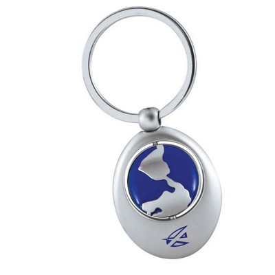 Silver and Globe Swivel Keyring