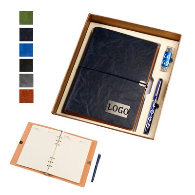 Leather Notebook Pen And Flash Drive Business Set