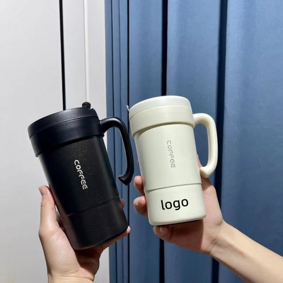 580ml Coffee Mug,Camping Mug with Lid, Double Wall Stainless Steel Travel Tumbler Cup