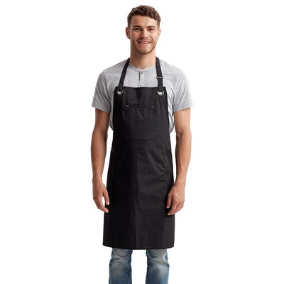 ARTISAN COLLECTION BY REPRIME Unisex 'Barley' Contrast Stitch Recycled Bib Apron