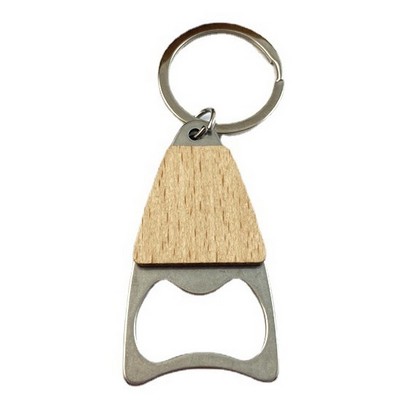 Triangle Wood Bottle Opener Keychain