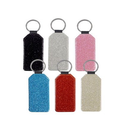 Bling Polygonal PU Key Chain with Metal Ring