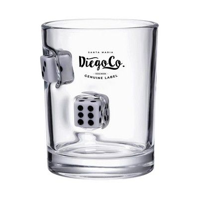 8 Oz. Stuck In Beer Pint Glass With Dice