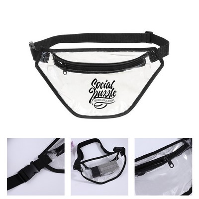 Clear Two Zippered Fanny Pack