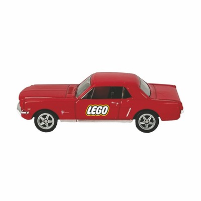 3" 1:64 Scale Die Cast Metal Red 1964 1/2 Ford® Mustang w/ Full Color Graphics (u)