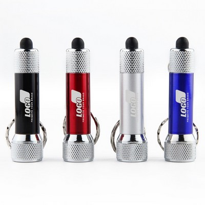 Super Bright Mini 5 LED Metal Flashlight with Swivel Keychain