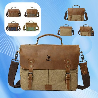 Authentic Hide Retro Canvas Satchel Bag