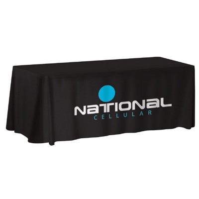 6-ft. NON-FITTED Front Print ONLY Table Cover (with Stock Fabric Color)