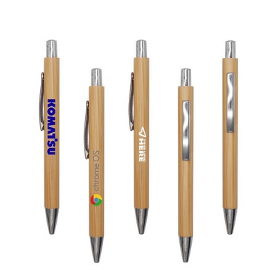 Eco-Friendly Natural Wood Retractable Bamboo Pen