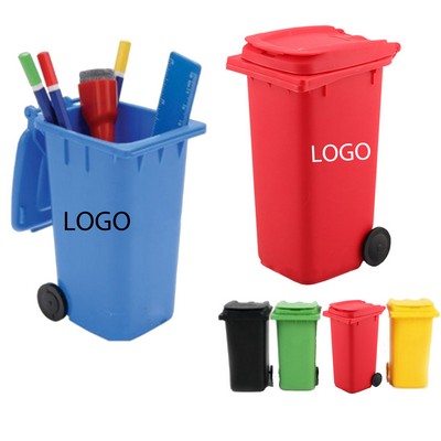 Mini Plastic Desktop Trash Can Pen Holder