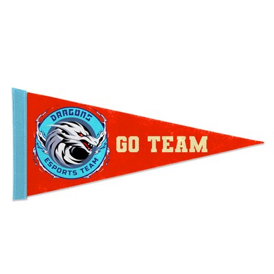 9"x24" Custom Full Color Printed Felt Pennant - 2ply 2-Sided