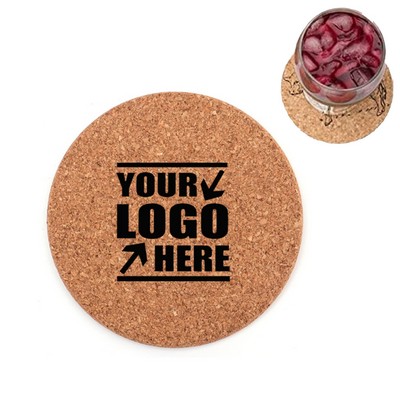 Round Natural Cork Coasters