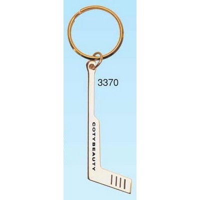 Gold Plated Brass Hockey Stick Key Ring