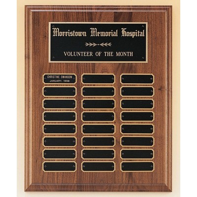 Perpetual Series Walnut Plaque w/ 12 Individual Plates (9"x12")