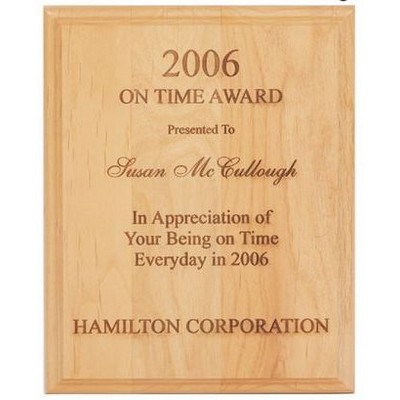 Pure Red Alder Plaque w/Laser Engraving (9"x12")