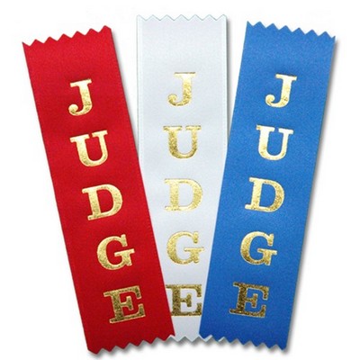 1-5/8"x6" Vertical Judge Stock Title Ribbon