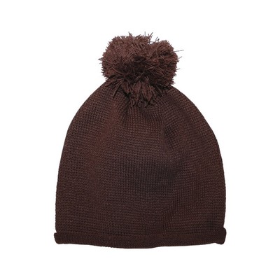 Knitted Beanie w/ Pompon