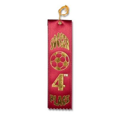 2"x8" 4th Place Stock Soccer Carded Event Ribbon