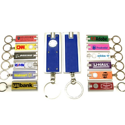 Mini Flash Light w/Super Bright LED & Swivel Key Chain (Blue)