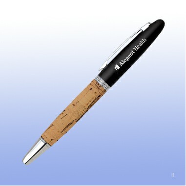 Matte Black Cork Roller Ball Pen.